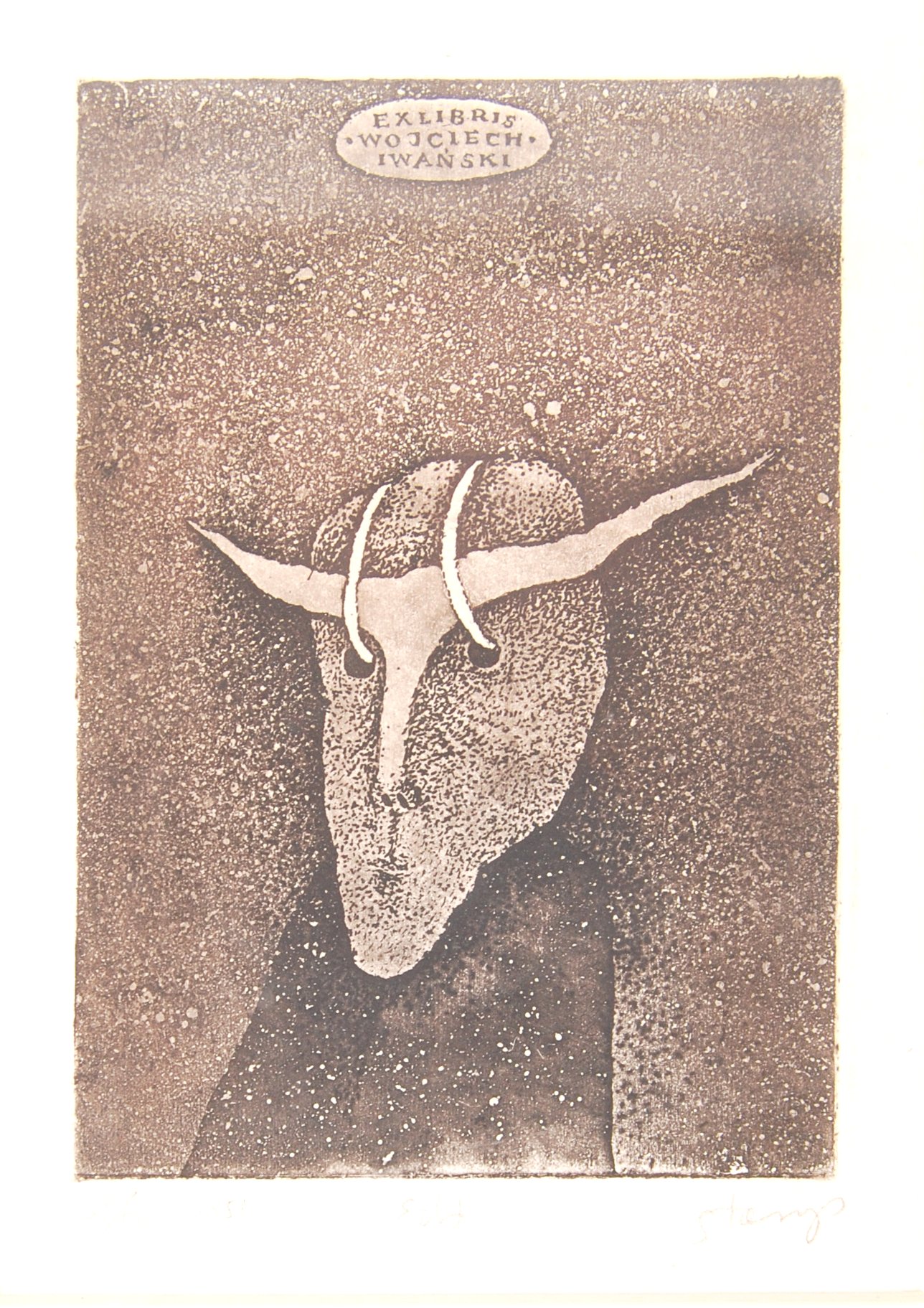 LITHOGRAPH EXLIBRIS ( 1981 ) BY STASYS EIDRIGEVICUS - Image 2 of 3