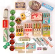 COLLECTION OF ORIGINAL VINTAGE PRODUCTS , TRADE BOXES AND PACKAGING