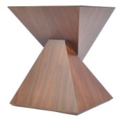 CONTEMPORARY SOLID WALNUT PYRAMID SIDE / COFFEE / LAMP TABLE