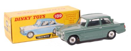 INCREDIBLY RARE DINKY TOYS TRIUMPH HERALD PROMOTIONAL COLOUR MODEL