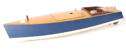 RARE 1930'S BASSETT LOWKE MADE CLOCKWORK LARGE SCALE MODEL BOAT