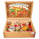 CHARMING VINTAGE MID-CENTURY GERMAN TOY TOWN SET