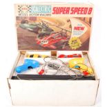 VINTAGE SCALEXTRIC SLOT CAR RACING SET ' SUPER SPEED 8 ' + CARS