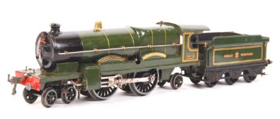 RARE HORNBY SERIES 0 GAUGE CLOCKWORK LOCOMOTIVE & TENDER