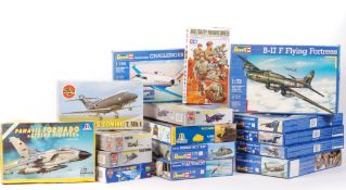 COLLECTION OF MILITARY AIRCRAFT PLASTIC MODEL KITS - REVELL, ITALERI, AIRFIX ETC