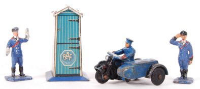 RARE VINTAGE DINKY TOYS GIFT SET 43 ' RAC ' FIGURES & HUT