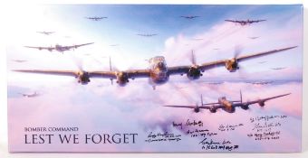 ' LEST WE FORGET ' MULTI SIGNED BOMBER COMMAND (X8) CANVAS ART