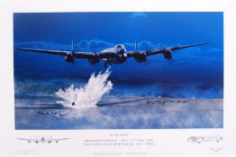 ' BOMB GONE ' NIC BROWN - UNIQUELY AUTOGRAPHED DAMBUSTER PRINT