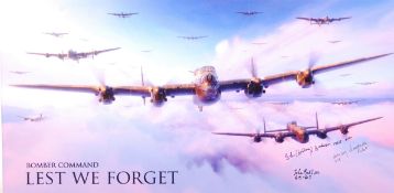 ' BOMBER COMMAND - LEST WE FORGET ' AUTOGRAPHED PRINT ON CANVAS
