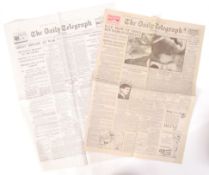 REPLICA WWII DAMBUSTER NEWSPAPER'S - SIGNED BY GEORGE JOHNNY JOHNSON