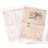 REPLICA WWII DAMBUSTER NEWSPAPER'S - SIGNED BY GEORGE JOHNNY JOHNSON