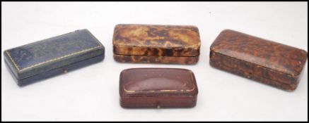 A quantity of vintage jewellery boxes. x 4.