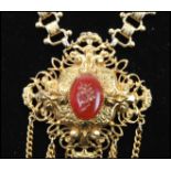 A 1960s signed Art Arthur Pepper pendant necklace  having a large intaglio pendant with chain