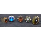 A collection of 14 vintage rings to include 5 x signed Sarah Coventry including Liquid Lights