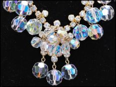 A 1960s DeLizza Elster Juliana AB crystal and rhinestone necklace. Unsigned puddling evident to