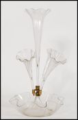 A 19th century Victorian glass epergne centre piec
