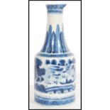 A 19th century Chinese blue and white ewer vase ha