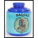 A vintage 20th century blue tobacco jar reading Ba