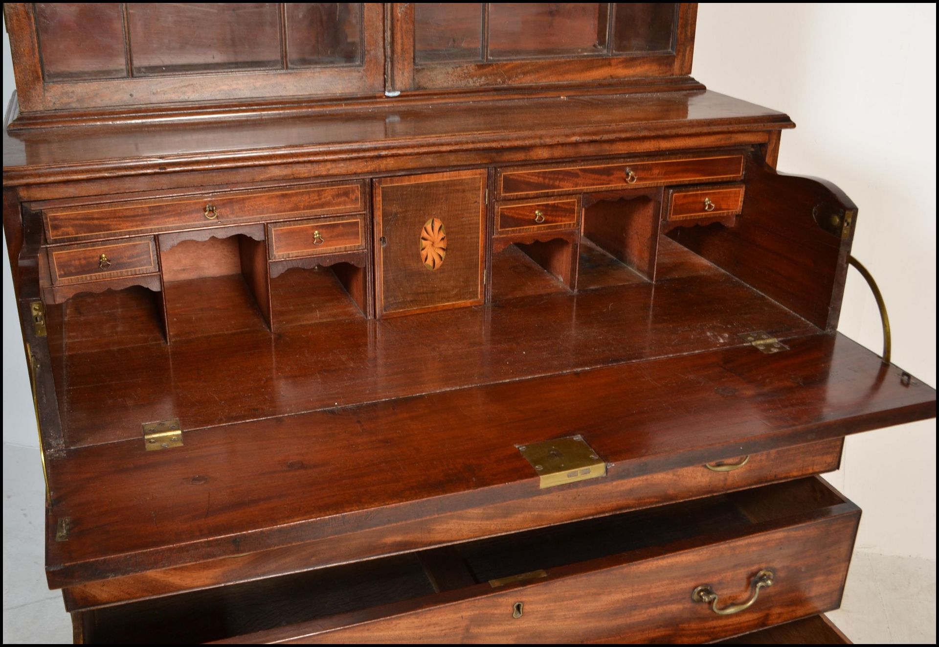 GEORGE III MAHOGANY SECRETAIRE LIBRARY BUREAU BOOK - Bild 6 aus 8