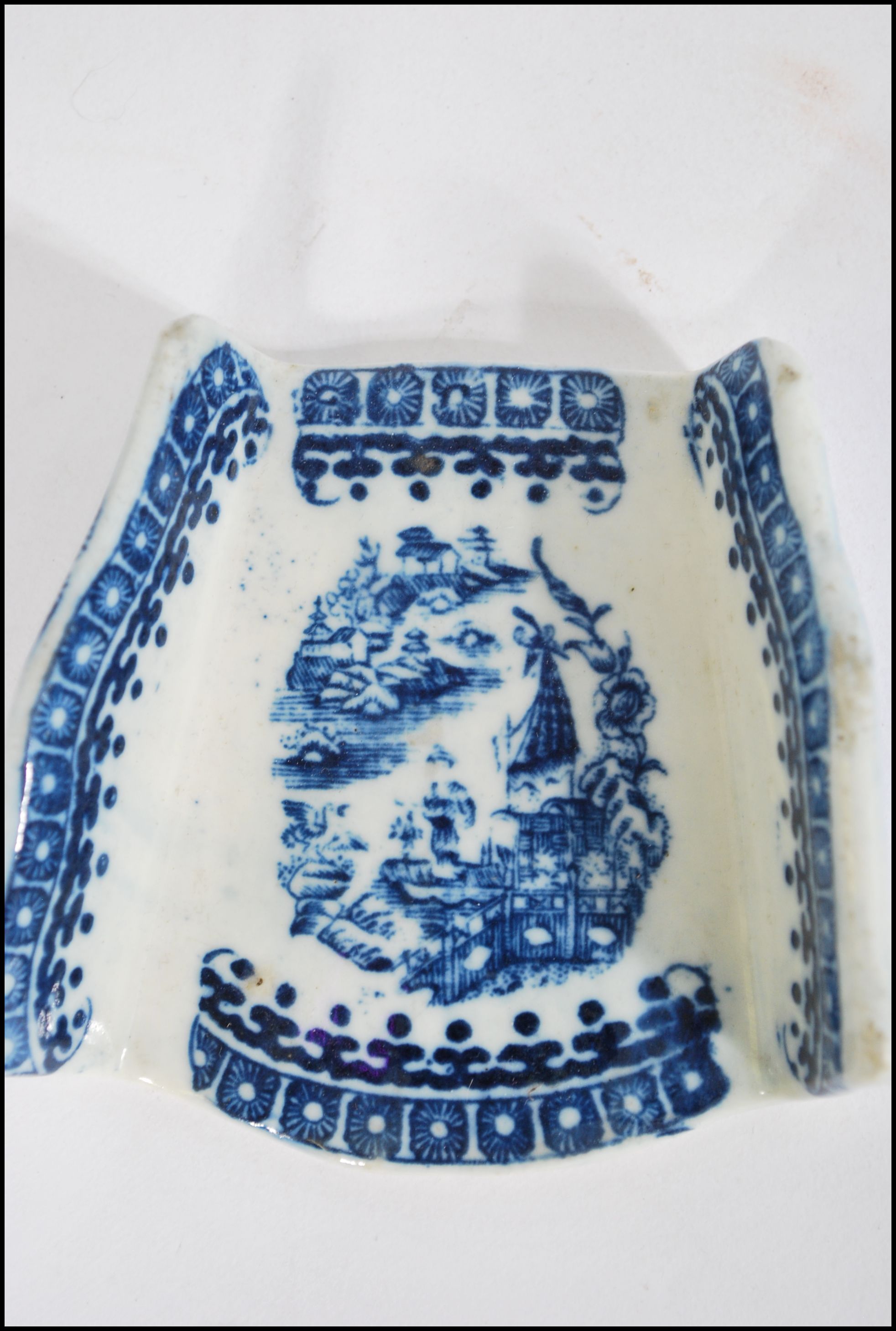 PAIR OF 18TH CENTURY DERBY BLUE & WHITE ASPARAGUS STANDS - Image 2 of 4