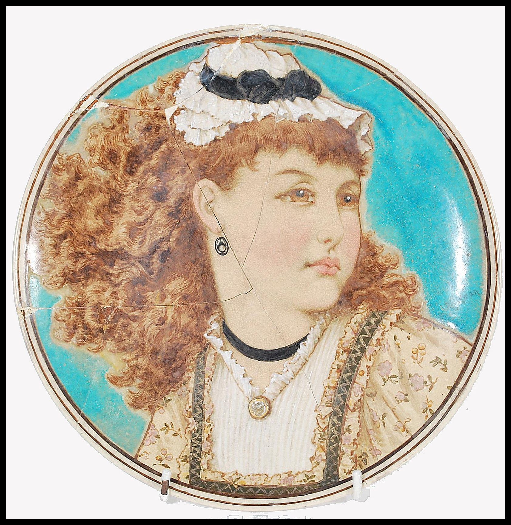 A 19th century Minton's Art Pottery Studio cabinet plate by Rebecca Coleman being signed to the