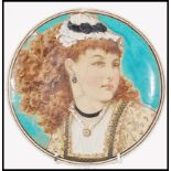 A 19th century Minton's Art Pottery Studio cabinet plate by Rebecca Coleman being signed to the