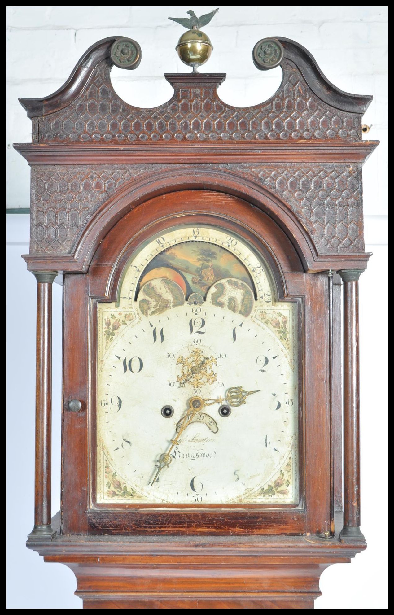 19TH CENTURY MAHOGANY LONG CASE CLOCK BY GEORGE LEWTON KINGSWOOD BRISTOL - Image 2 of 18