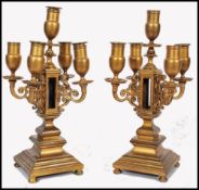 PAIR 19TH CENTURY BRONZE ORMULU CANDELABRA'S - CANDLESTICKS