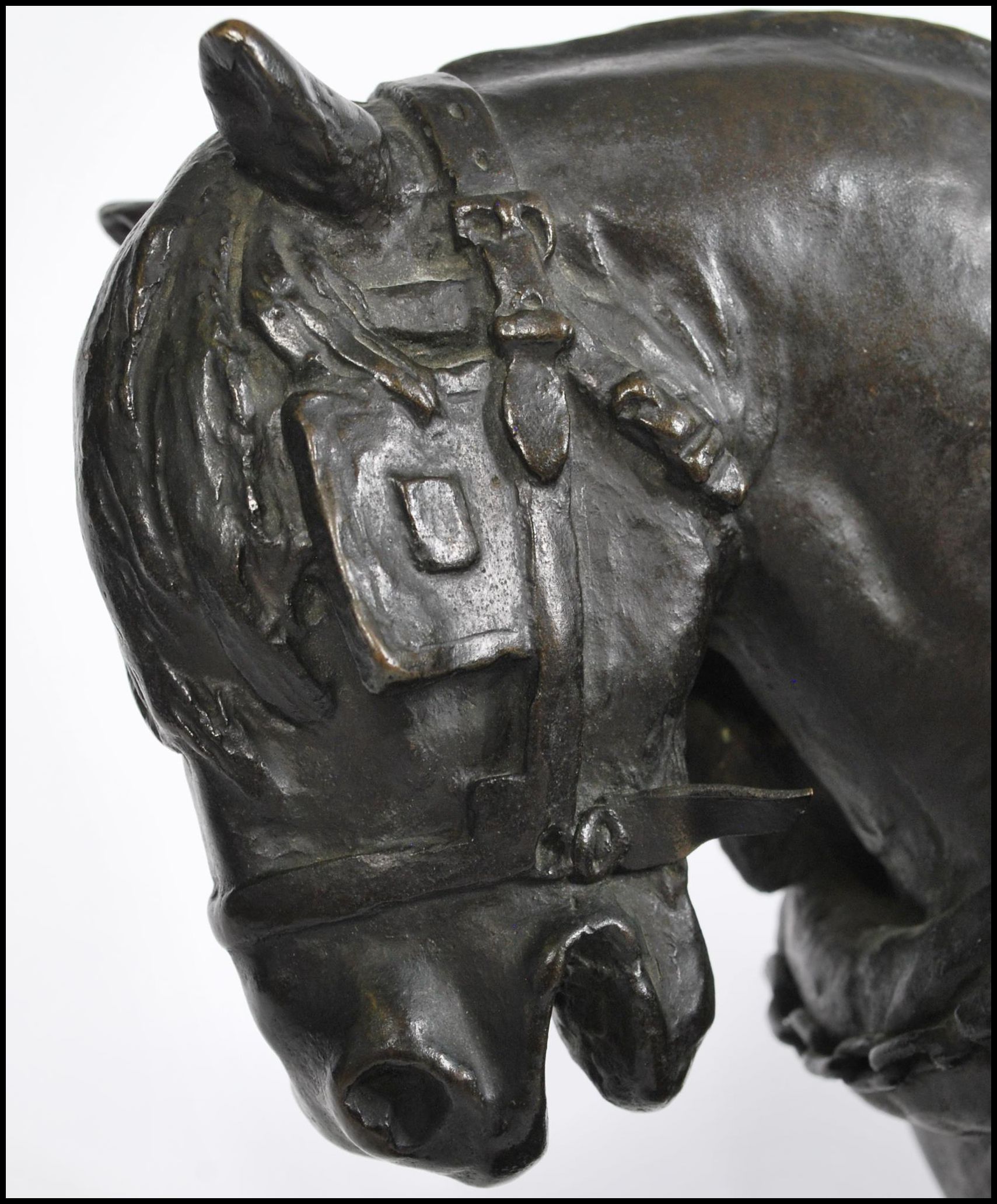 REGINALD FAIRFAX WELLS (1877-1951) LARGE CAST BRONZE SCUPLTURE OF SHIRE HORSE - Image 3 of 6