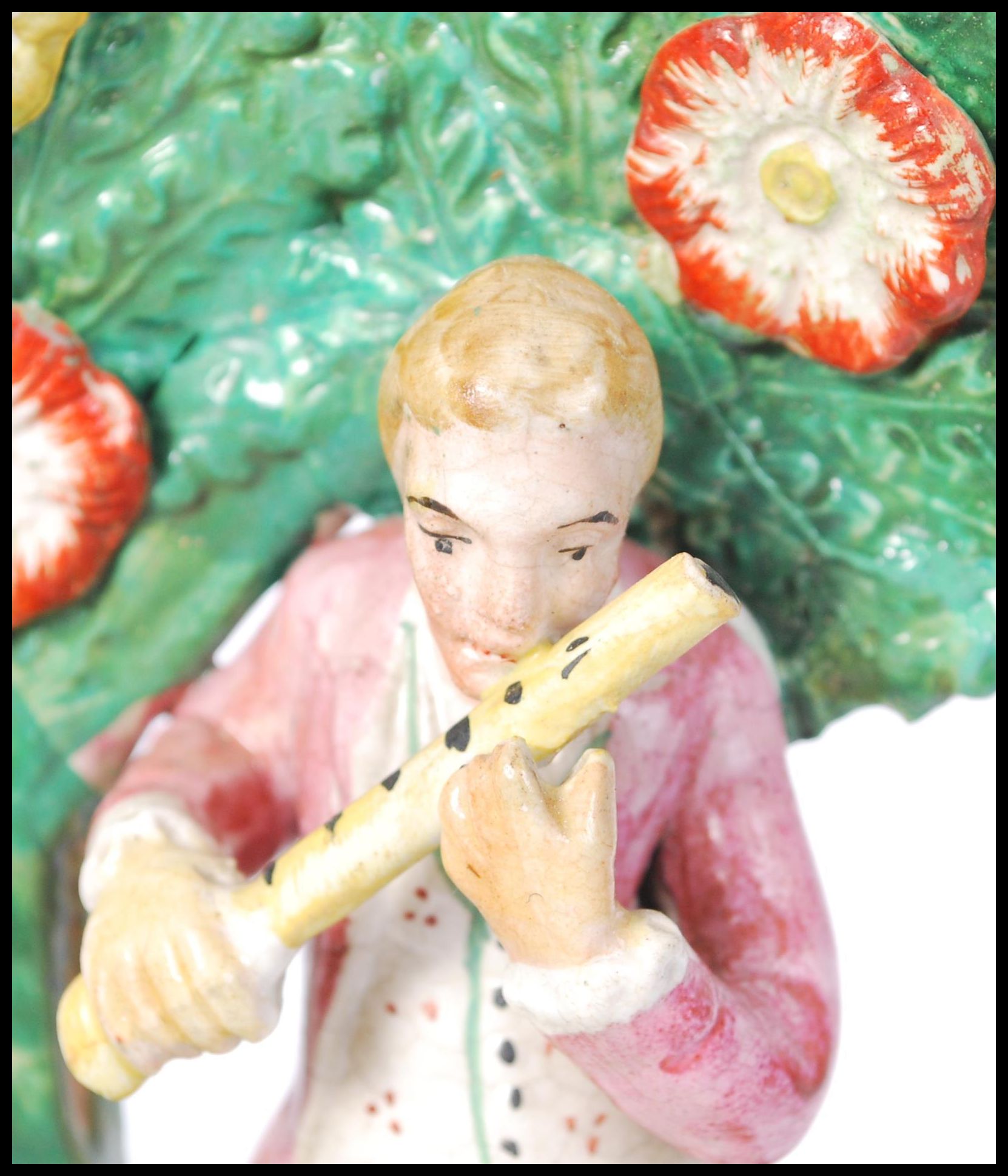 19TH CENTURY STAFFORDSHIRE PEARLWAY FIGURAL MUSICIAN GROUP - Image 2 of 6