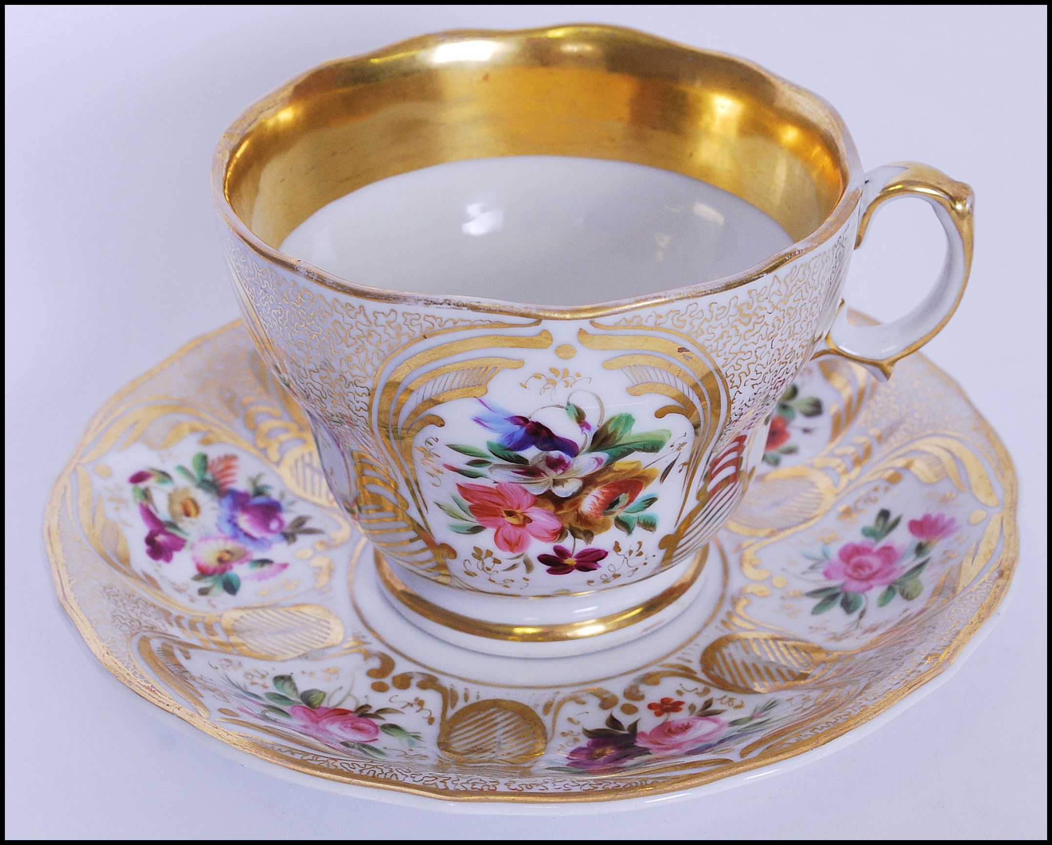 RUSSIAN IMPERIAL PORCELAIN GARDNER BREAKFAST CUP AND SAUCER - Image 2 of 9