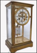 19TH CENTURY FRENCH JAPY FRERES, PARIS BRASS AND GLASS MANTEL CLOCK