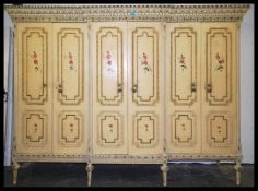 EARLY 20TH CENTURY LARGE PAINTED ITALIAN COMPACTUM WARDROBE