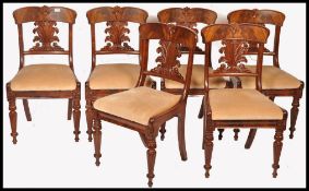 SET OF 6 WILLIAM IV 19TH CENTURY MAHOGANY BAR BACK DINING CHAIRS