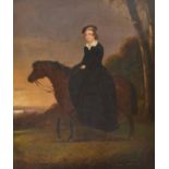 19TH CENTURY OIL ON CANVAS PAINTING OF ELIZABETH C