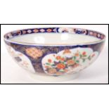 A 19TH LARGE JAPANESE ORIENTAL IMARI CIRCULAR BOWL - FLOWERS & BUTTERFLIES