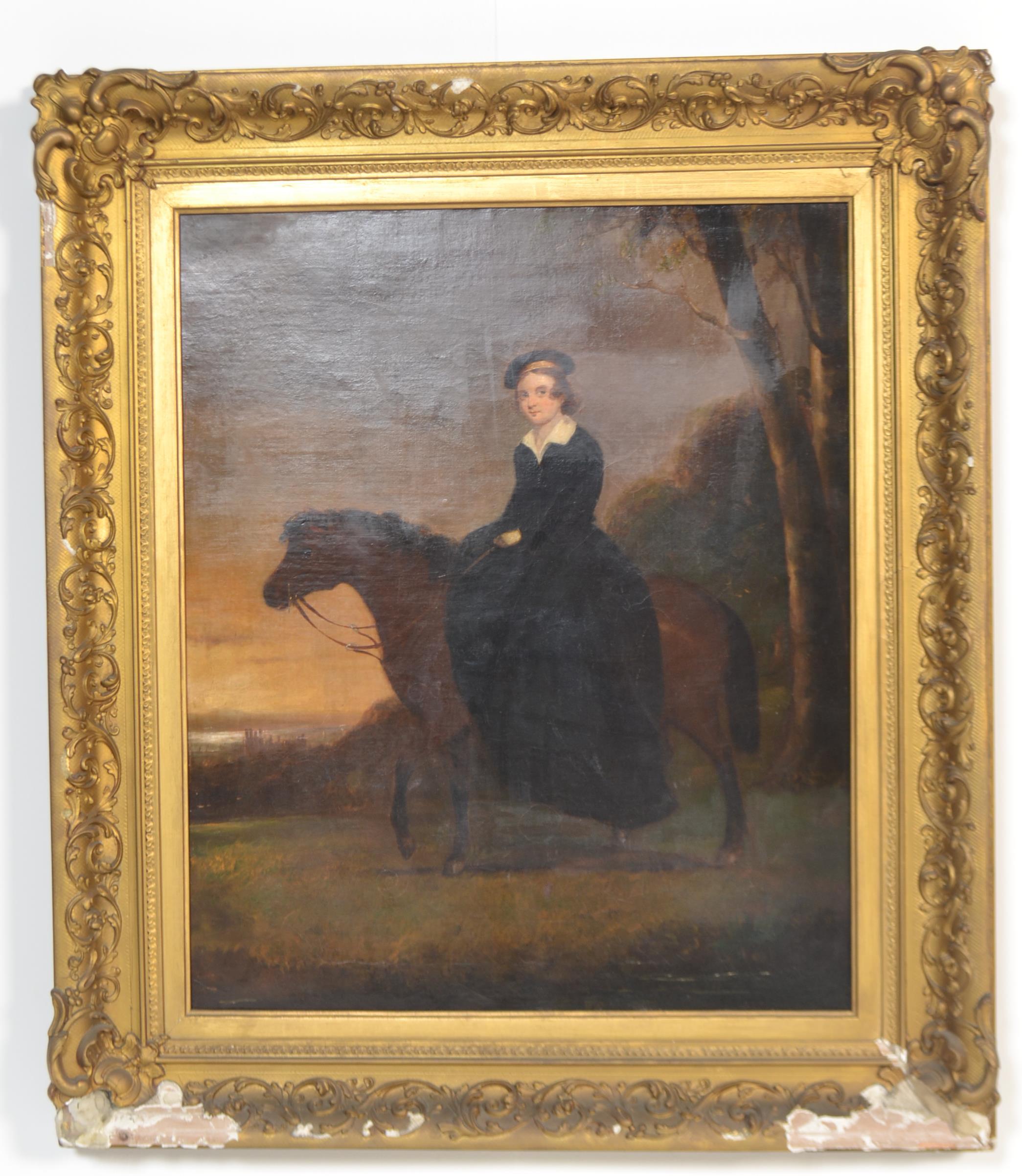 19TH CENTURY OIL ON CANVAS PAINTING OF ELIZABETH C - Image 11 of 11