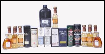 GROUP OF 20 WHISKY MINIATURES INCLUDING BUSHMILLS, GLENFIDDICH ETC