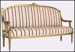 19TH CENTURY FRENCH GILT WOOD CANAPE SOFA SETTEE