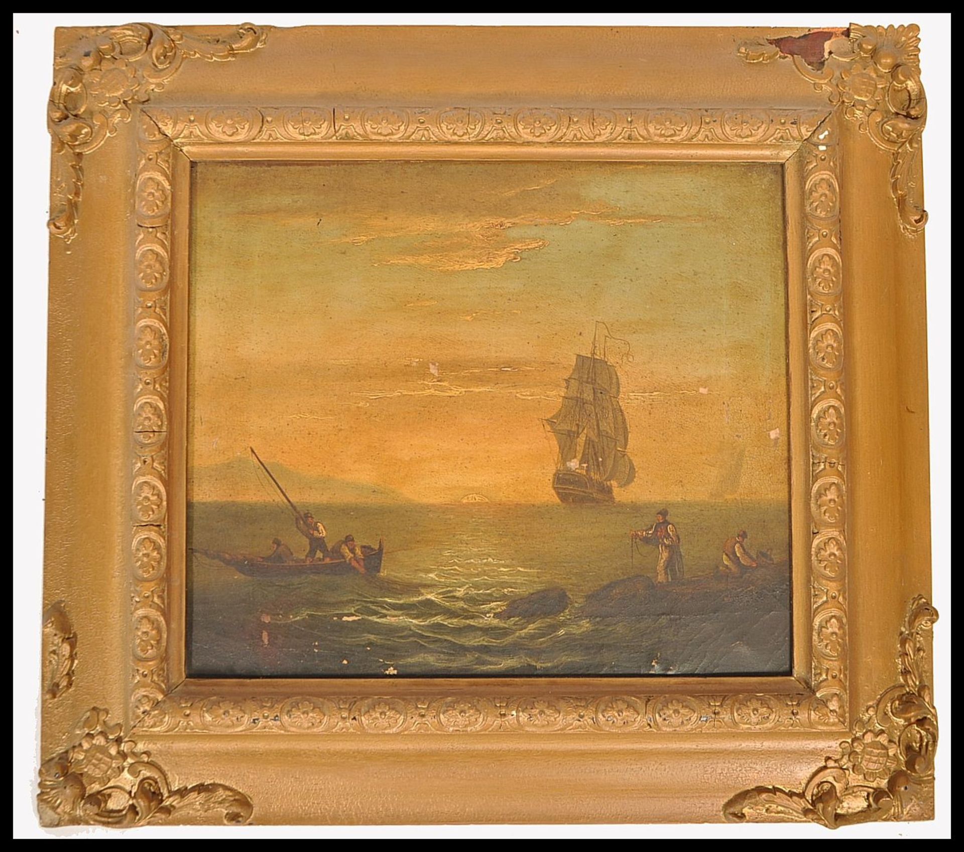 19TH CENTURY OIL ON CANVAS PAINTING - MARITIME STU - Bild 2 aus 4