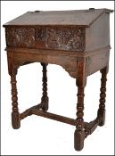 17TH CENTURY JACOBEAN OAK CLERKS DESK - BIBLE BOX ON STAND