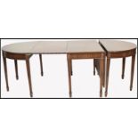 19TH CENTURY LARGE SOLID MAHOGANY D-END EXTENDING DINING TABLE