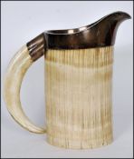 19TH CENTURY SILVER HALLMARKED LARGE IVORY TANKARD - JUG VESSEL