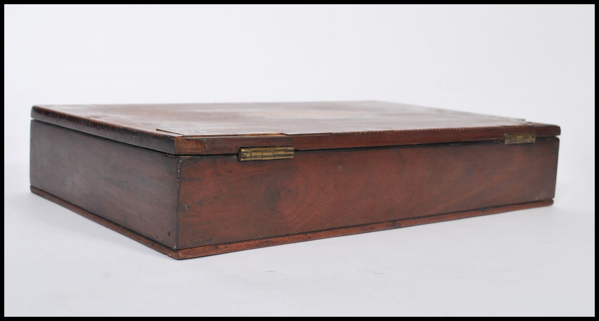 LATE 18TH CENTURY GEORGE III MAHOGANY INLAID ARTISTS BOX - PAINTBOX - Bild 4 aus 5