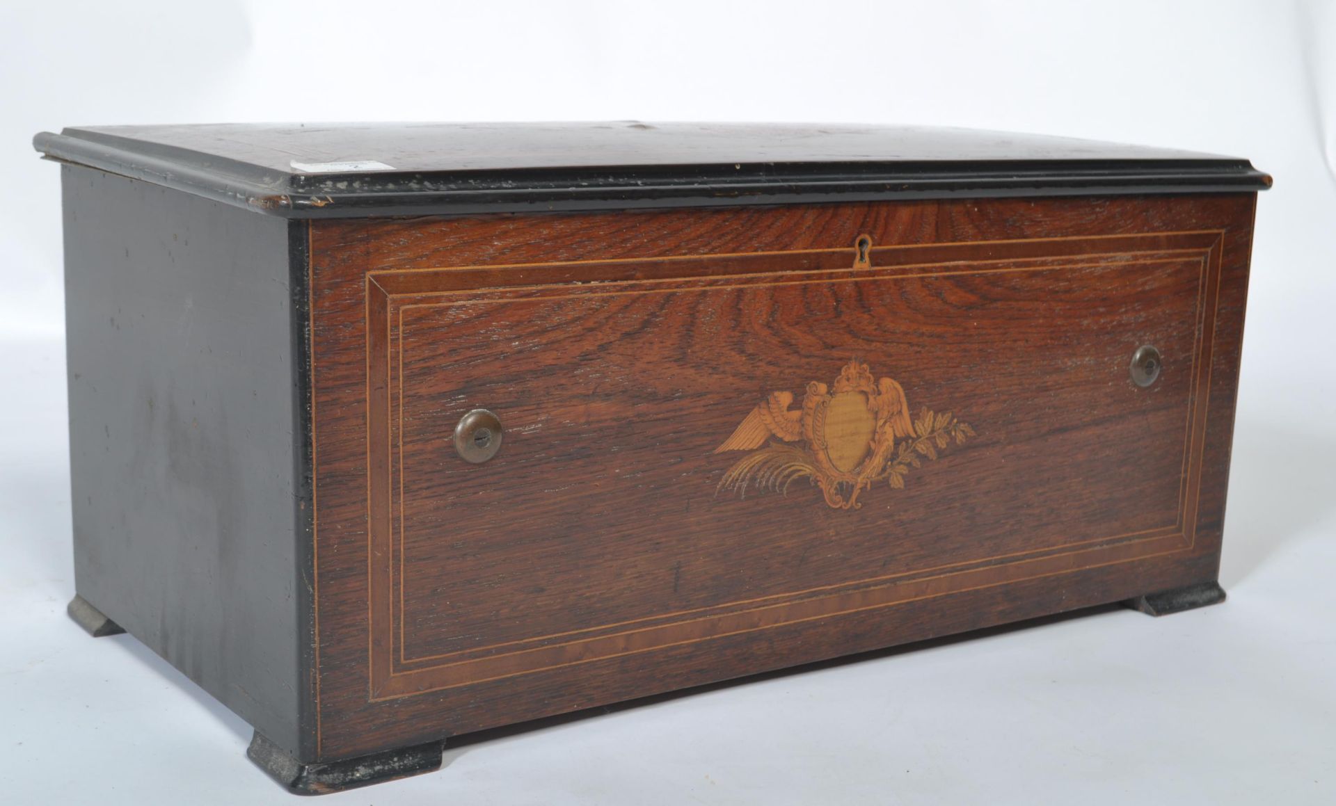 19TH CENTURY ROSEWOOD AND MARQUETRY INLAID MUSIC BOX - Bild 9 aus 10