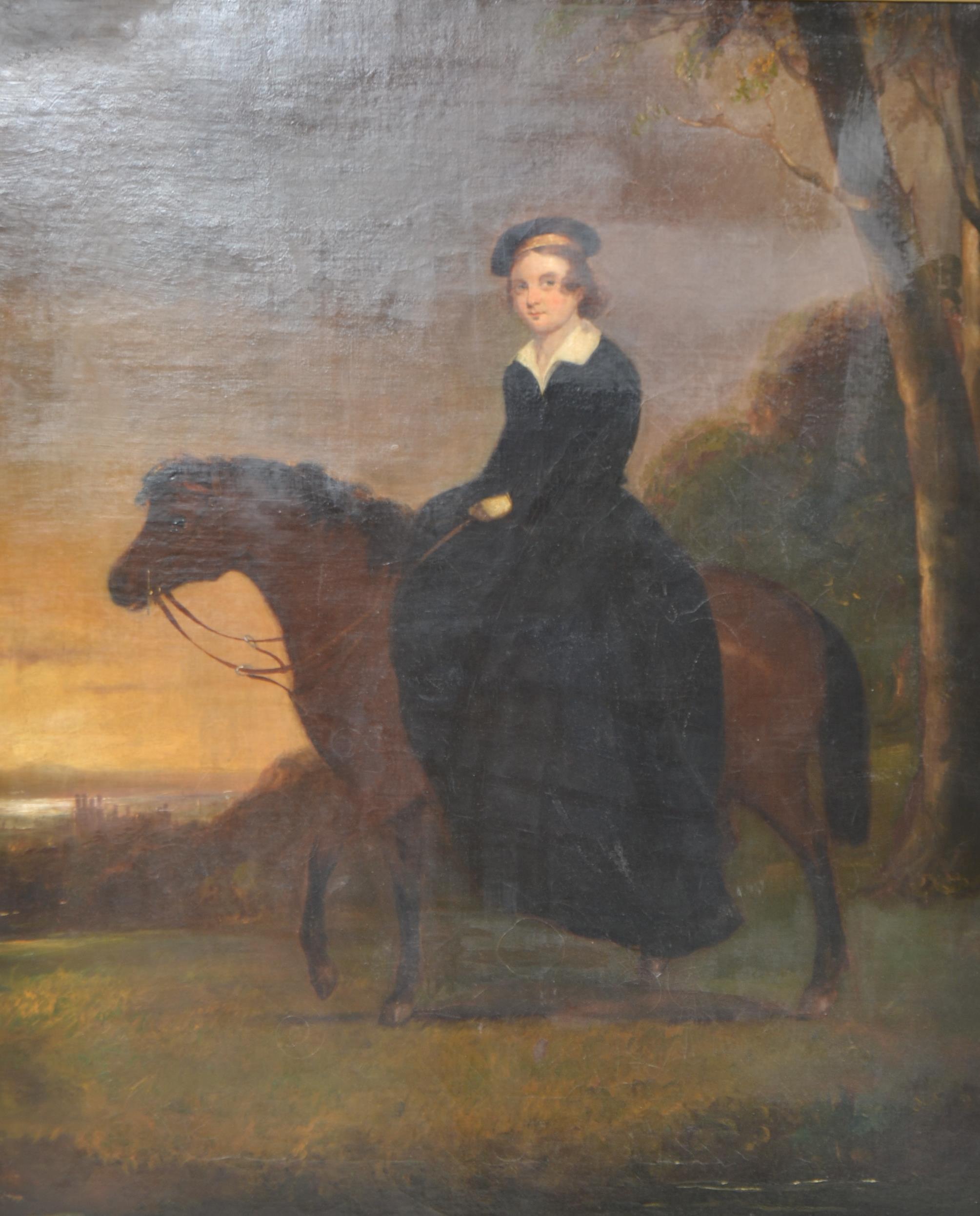 19TH CENTURY OIL ON CANVAS PAINTING OF ELIZABETH C - Image 2 of 11