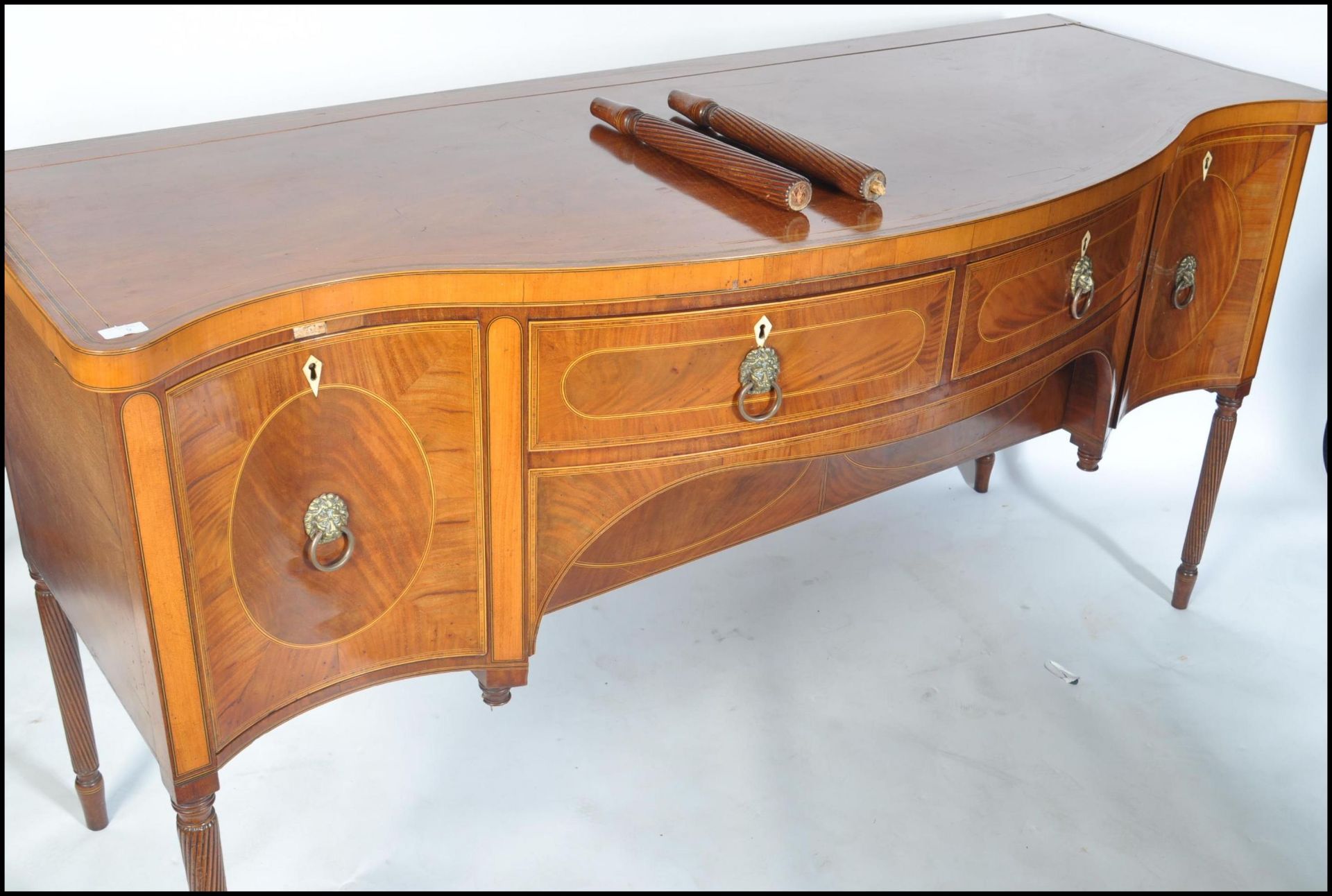 18TH CENTURY GEORGE III LINE INLAID MAHOGANY SERPE - Bild 9 aus 9