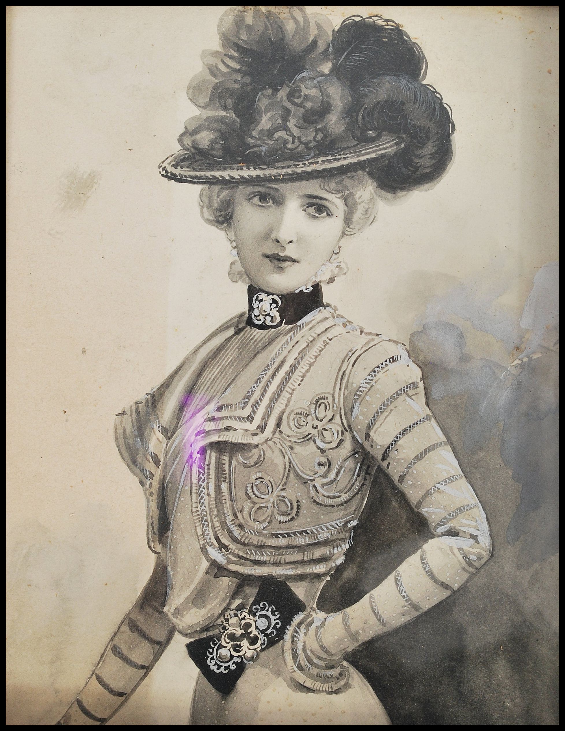 19TH CENTURY BELLE EPOCH PAINTING OF A GENTLEWOMAN - POSSIBLY LILY ELSIE - Image 2 of 4