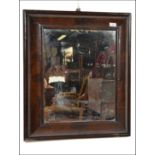 18TH CENTURY GEORGE III MAHOGANY CUSHION - WALL MIRROR OVERMANTEL