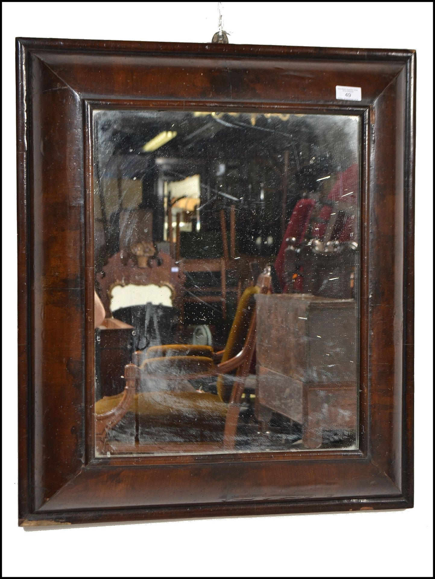 18TH CENTURY GEORGE III MAHOGANY CUSHION - WALL MIRROR OVERMANTEL